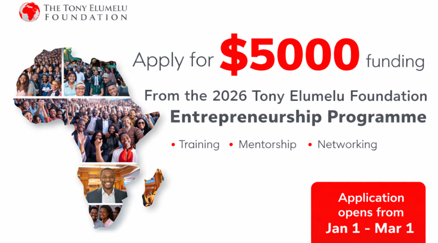 $5,000 Tony Elumelu foundation grant for African Entrepreneurs 2026: How to apply and win