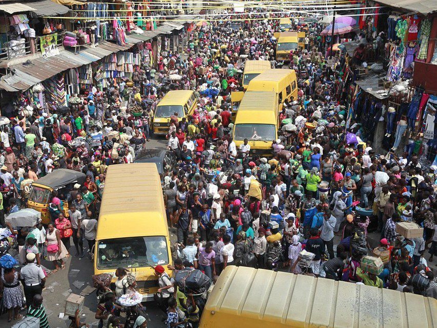 a typical view of a nigerian market
