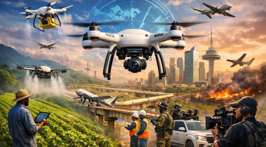 In recent years, Nigeria has seen a substantial increase in the usage and development of drone technology, commonly known as unmanned aerial systems (UAS). What was once thought to be a specialised or military-focused technology is now rapidly spreading throughout numerous areas of Nigeria's economy. Drones are revolutionising businesses across the country, from agriculture and logistics to security, filmmaking, and infrastructure monitoring. As emerging technologies continue to affect the global economy, Nigeria's booming drone ecosystem exemplifies the opportunities and problems that come with technological advancement in a developing nation.