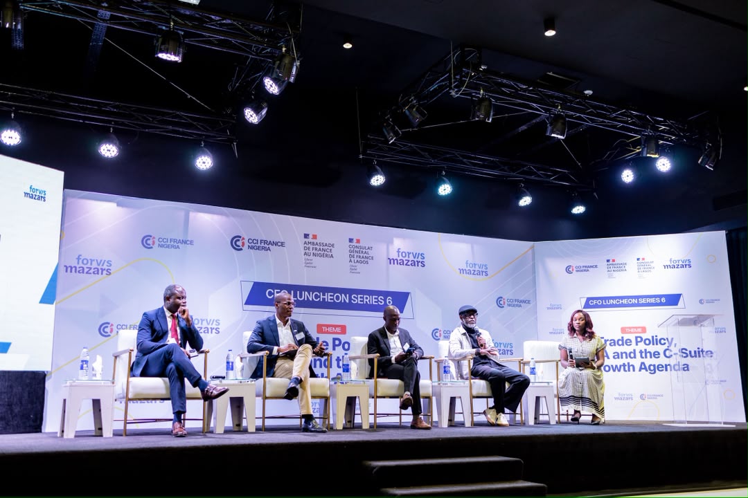 Finance executives at the Forvis Mazars and FNCCI CFO Luncheon discussing AfCFTA and business growth in Africa.